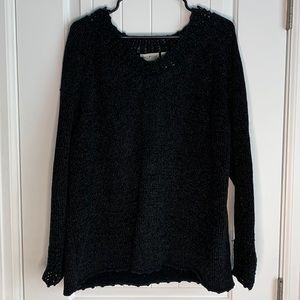 White Stag XL Sparkly Woven Knitwear Sweater V Neck